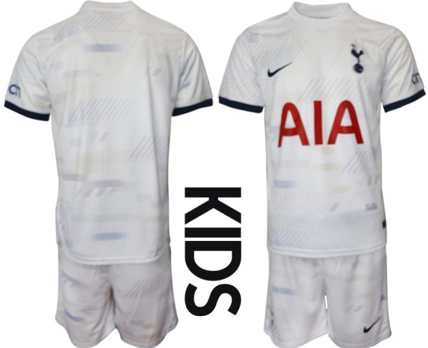 Kinderheim Trikot Tottenham Hotspur 2023/24 weiß Trikotsatz