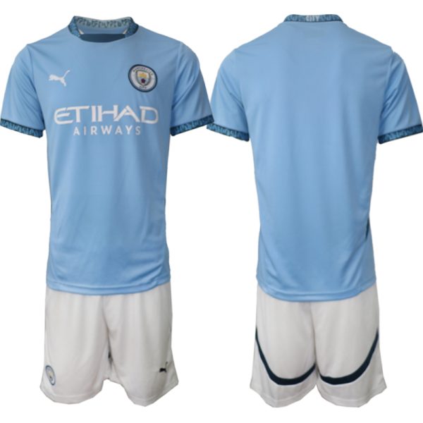 Fußballtrikot Kaufen Manchester City Heimtrikot 2024-25 Kurzarm + Kurze Hosen