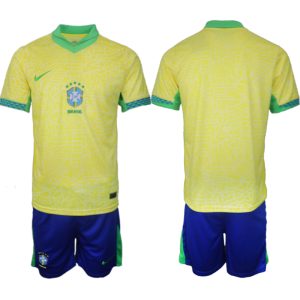 Günstig Fußballtrikots Brasilien Heimtrikot Copa America 2024 Fußballtrikots Set