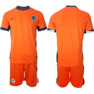 Günstige fußball trikotsatz Niederlande Euro 2024 Heimtrikot EM 24-25 orange