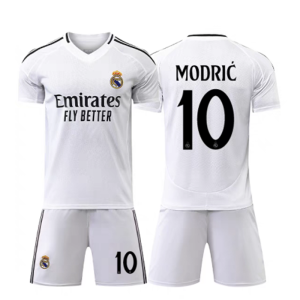 Real Madrid 2024-25 Heimtrikot weiß Kurzarm + Kurze Hosen Luka Modric 10
