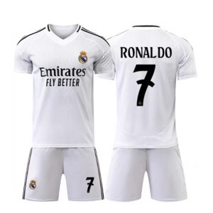 Real Madrid 2024-25 Heimtrikot weiß Kurzarm + Kurze Hosen Ronaldo 7