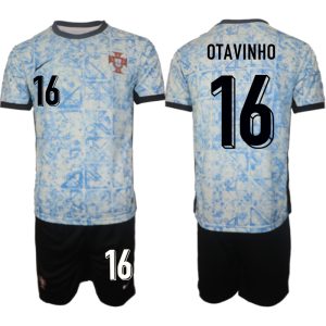 Günstige Fußball Trikots Kaufen Billig Portugal trikot EM 2024 Auswärts Trikot mit Aufdruck Otavinho 16