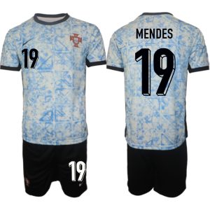 Günstige Fußball Trikots Kaufen Billig Portugal trikot EM 2024 Auswärts Trikot Nuno Mendes 19