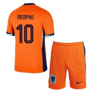 Neuenr Kinder Heimtrikot Niederlande UEFA Euro 2024 orange Memphis Depay 10