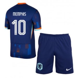 Neuenr Niederlande UEFA Euro 2024 Auswärtstrikot Memphis Depay 10 Kindertrikot
