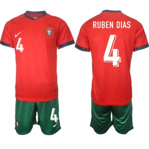 Neues Billige Trikotsätze Portugal trikot EM 2024 Heimtrikot Rot bestellen Ruben Dias 4
